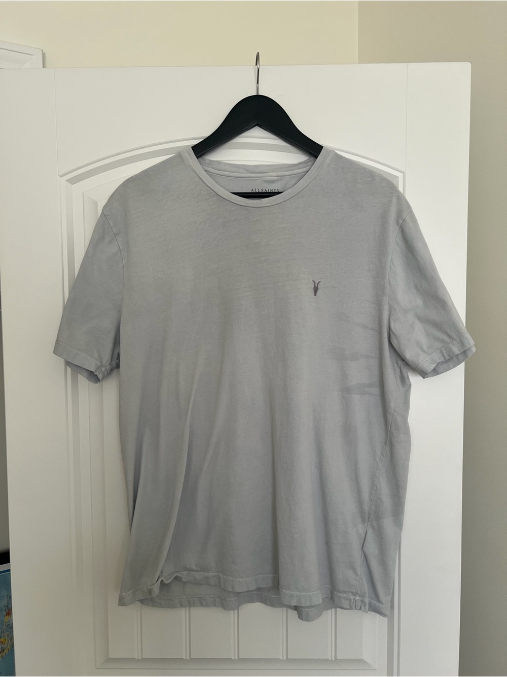 All Saints Men’s Pale Gray Crew Neck Tee